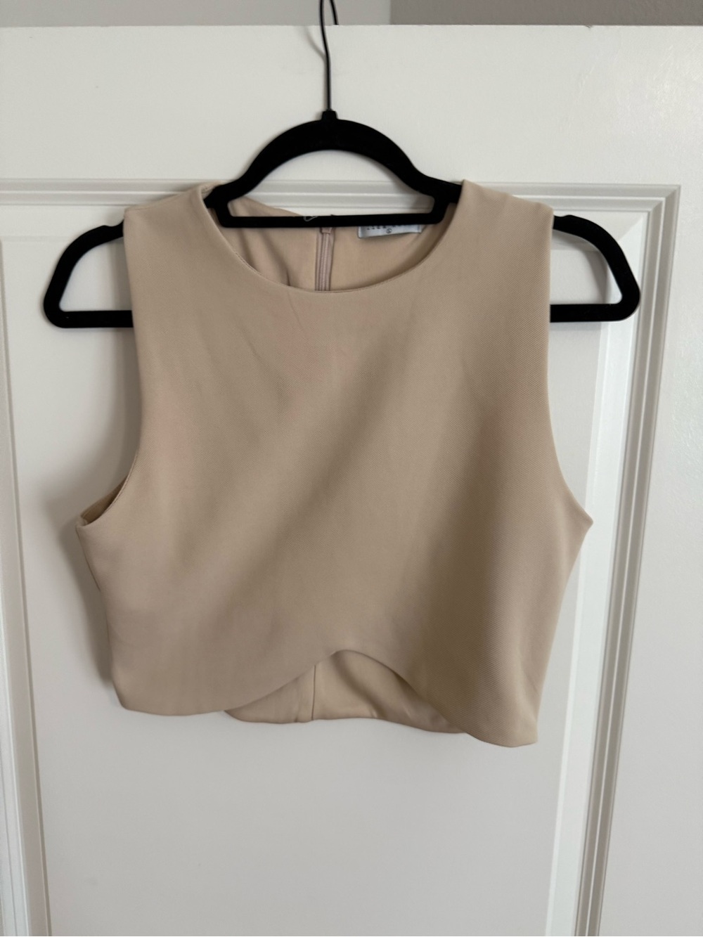 Lida Kate Beige Sleeveless Crop Top - Minimal Women's Top